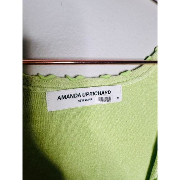 AMANDA UPRICHARD Green Cotton Crochet Beachy Lainey Midi Dress Size Medium - Picture 7 of 13